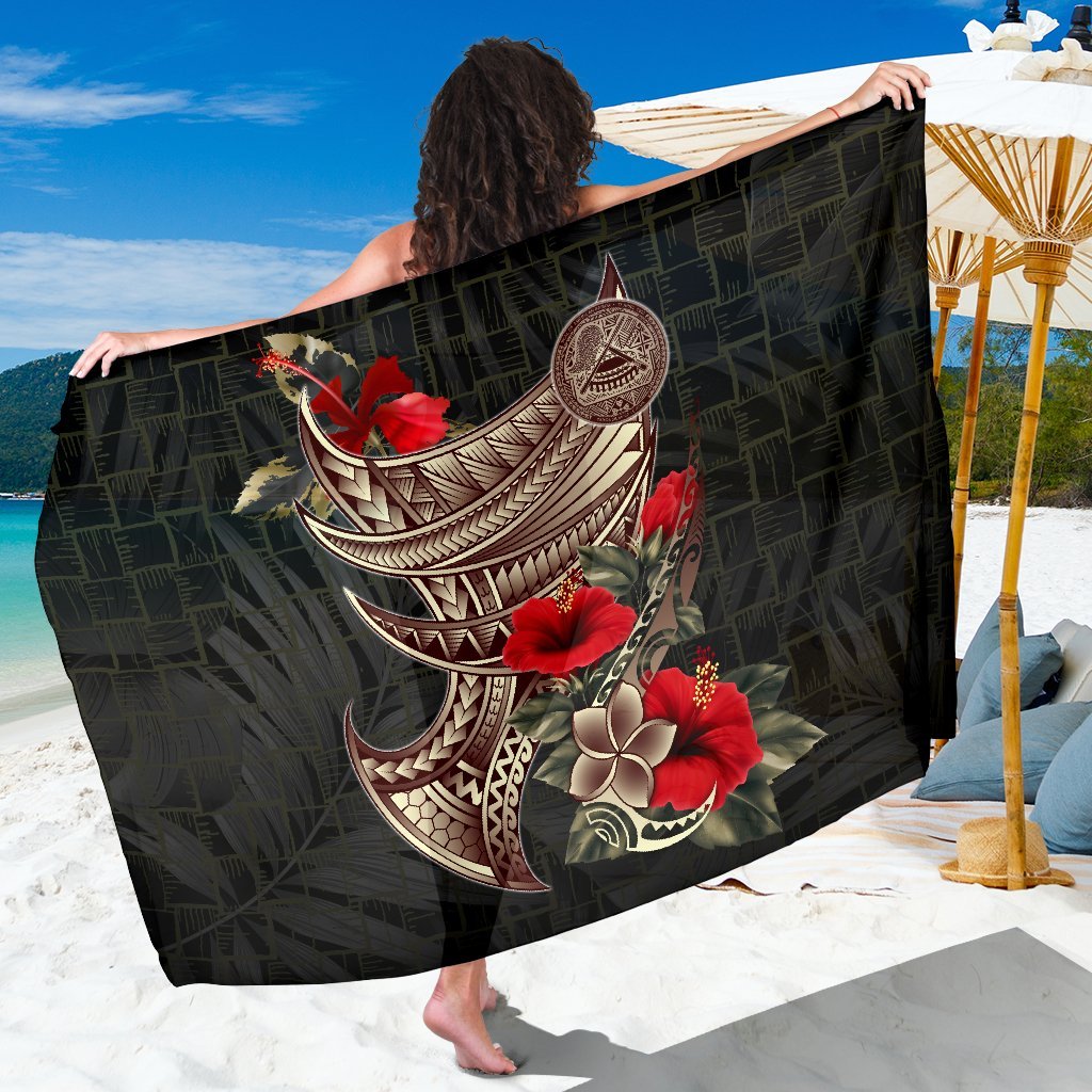 American Samoa Sarong - Polynesian Tribal Vintage Style Sarong One Size Black - Polynesian Pride