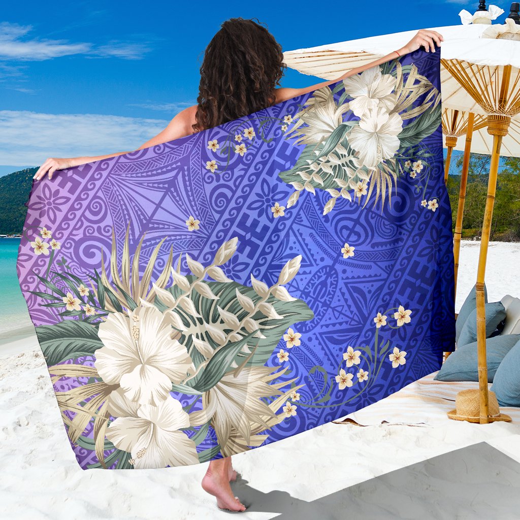 Hawaii Sarong - Hawaii Hibiscus Polynesian Culture Revival Sarong One Size Blue - Polynesian Pride