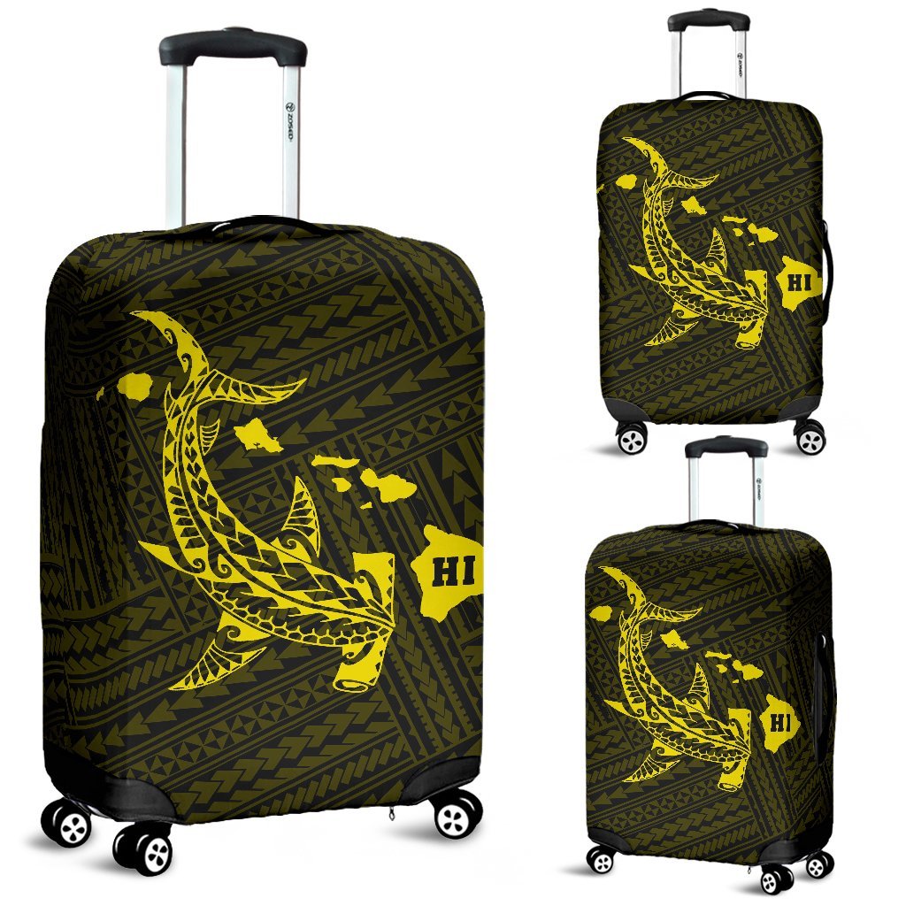 Hawaii Shark Yellow Polynesian Luggage Covers Yellow - Polynesian Pride