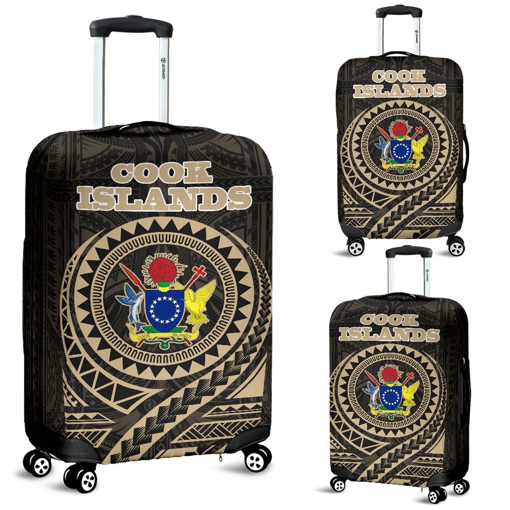 Cook Islands Polynesian Luggage Cover Black - Polynesian Pride