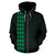 Polynesian Kakau Anchor Hibiscus Hawaii Custom Zip Hoodie Green - Polynesian Pride