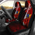 Cook Islands Polynesian Custom Personalised Car Seat Covers - Coat Of Arm With Hibiscus Universal Fit Red - Polynesian Pride