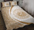 Hawaii Coat Of Arms Polynesian Quilt Bed Set - Circle Style Gold And White - Polynesian Pride