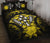 Kosrae Polynesian Quilt Bed Set Hibiscus Yellow Black - Polynesian Pride