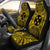 Gambier Islands Car Seat Cover - Gambier Islands Coat Of Arms Polynesian Gold Black Universal Fit Gold - Polynesian Pride