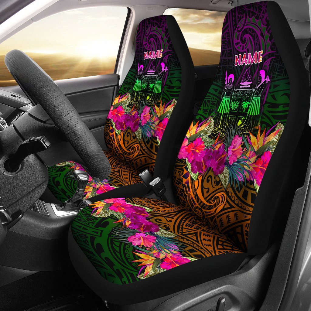 Fiji Personalised Car Seat Covers - Summer Hibiscus Universal Fit Reggae - Polynesian Pride