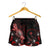 Chuuk Polynesian Women's Shorts - Turtle With Blooming Hibiscus Red - Polynesian Pride