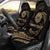 Tahiti Polynesian Custom Personalised Car Seat Covers - Gold Tribal Wave Universal Fit Black - Polynesian Pride