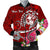 Tonga Custom Personalised Men's Bomber Jacket - Turtle Plumeria (Red) - Polynesian Pride