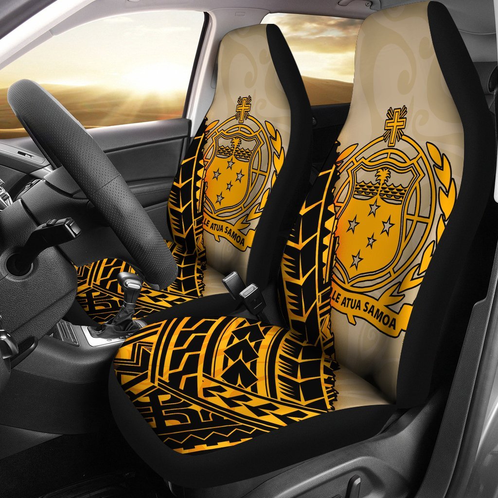 Samoa Car Seat Covers - Polynesian Wild Style Universal Fit Gold - Polynesian Pride