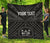 Fiji Personalised Premium Quilt - Fiji Seal With Polynesian Tattoo Style ( Black) - Polynesian Pride