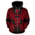 Niue Polynesian All Over Zip up Hoodie Map Red - Polynesian Pride