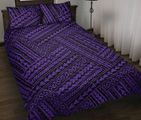 Hawaii Quilt Bed Set Polynesia Nation AH Purple - Polynesian Pride