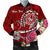 Tahiti Custom Personalised Men's Bomber Jacket - Turtle Plumeria (Red) Red - Polynesian Pride