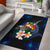 Tonga Polynesian Area Rug - Turtle With Plumeria Flowers Blue - Polynesian Pride