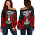 American Samoa Polynesian Women's Off Shoulder Sweater - American Samoan Spirit Red - Polynesian Pride