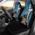 Fiji Polynesian Car Seat Covers - Tribal Wave Tattoo Flag Style Universal Fit Blue - Polynesian Pride