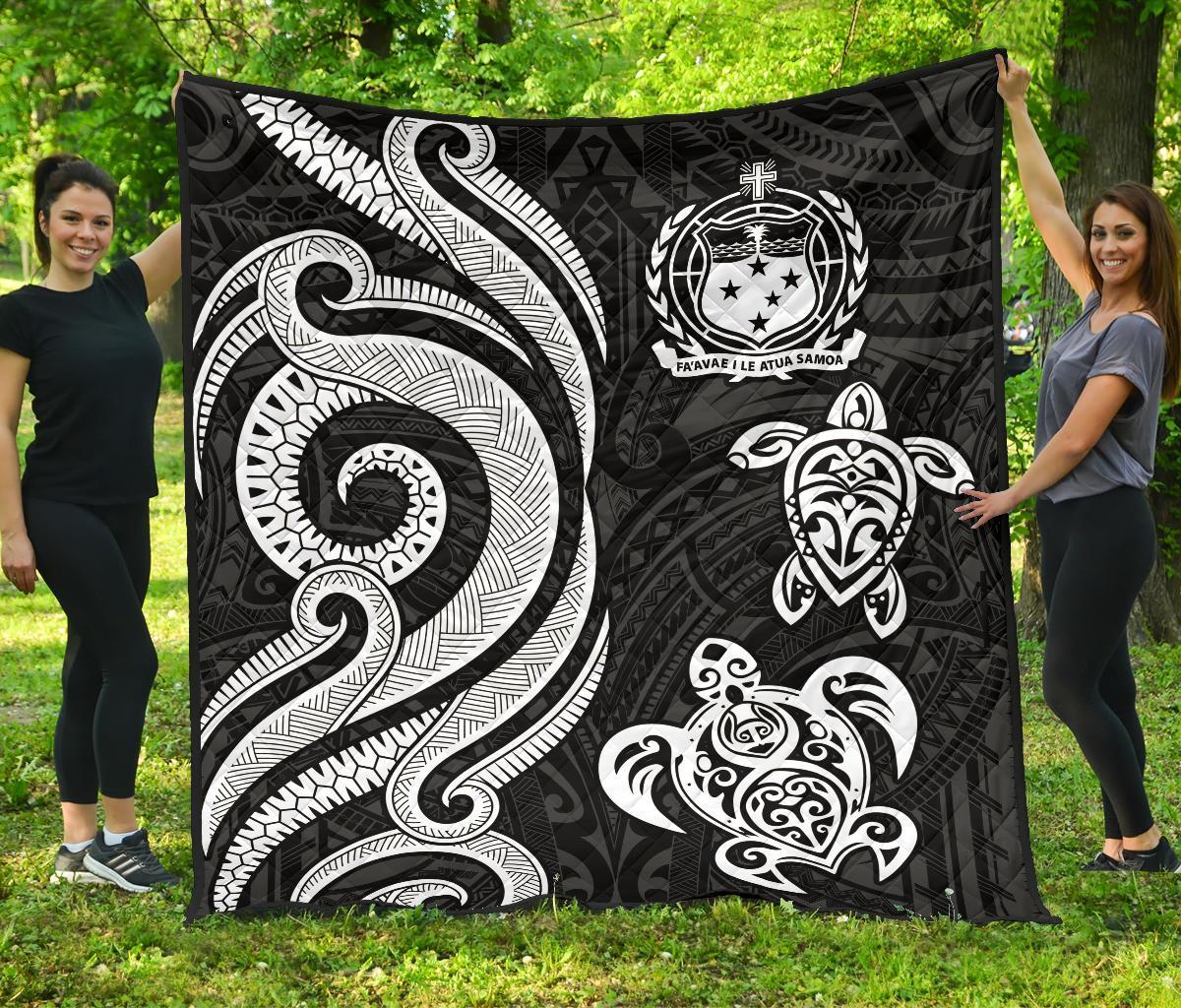 Samoa Premium Quilt - White Tentacle Turtle - Polynesian Pride