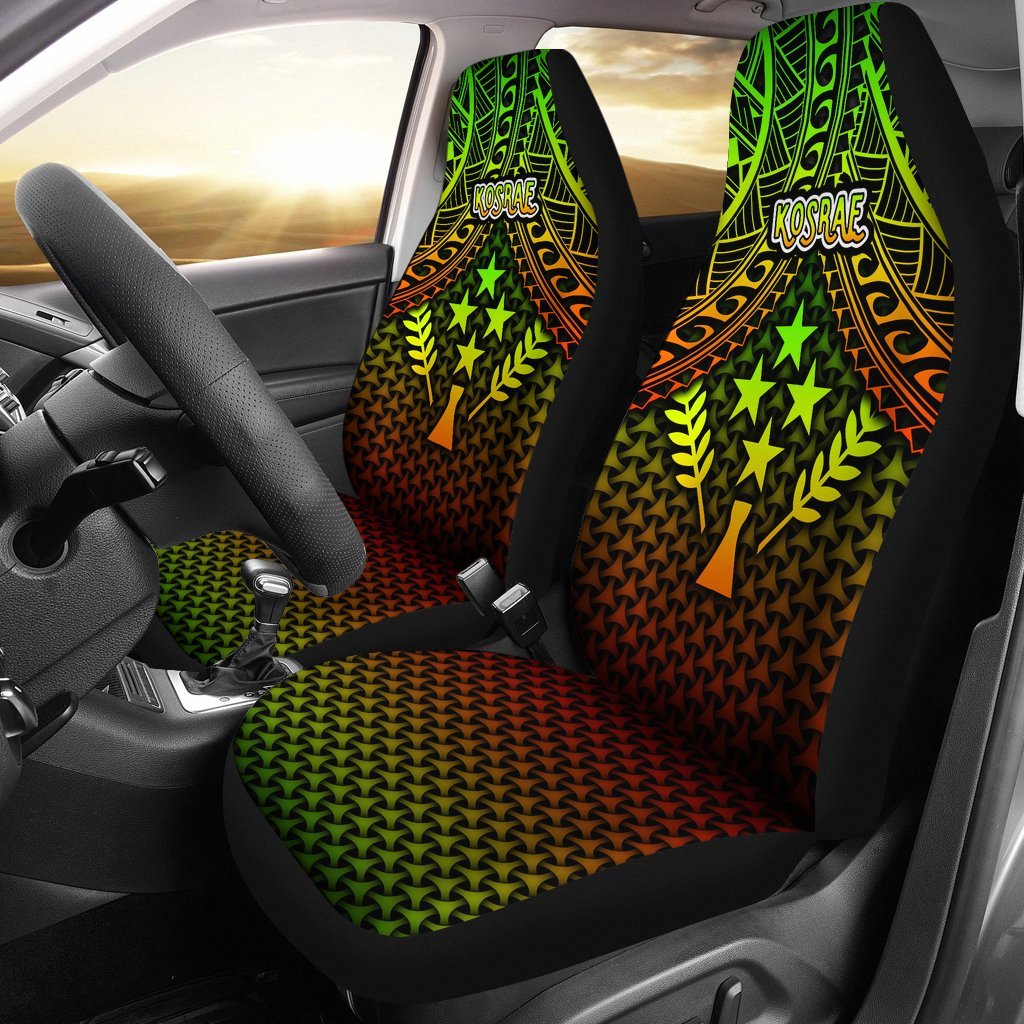 Polynesian Kosrae Car Seat Covers - Reggae Vintage Polynesian Patterns Universal Fit Reggae - Polynesian Pride