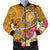 Hawaii Men's Bomber Jacket - Turtle Plumeria Polynesian Tattoo Gold Color Gold - Polynesian Pride