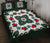 Hawaiian Quilt Monstera Leaves And Turtle Quilt Bed Set - AH Green - Polynesian Pride