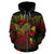 New Caledonia Polynesian Zip up Hoodie Turtle Hibiscus Reggae - Polynesian Pride