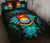 Kiribati Polynesian Quilt Bed Set Hibiscus Turquoise Black - Polynesian Pride