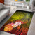 Kosrae Custom Personalised Area Rug - Humpback Whale with Tropical Flowers (Yellow) Yellow - Polynesian Pride