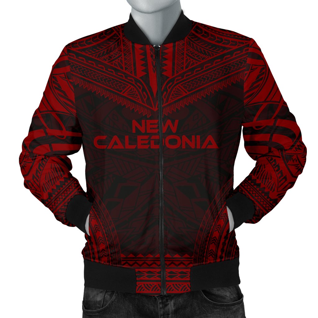 New Caledonia Polynesian Chief Men's Bomber Jacket - Red Version Red - Polynesian Pride