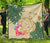 Hawaii Kanaka Maoli Polynesian Flowers Turtle Premium Quilt Beige - Polynesian Pride