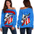 American Samoa Polynesian Shoulder Sweater - Iseulaolemoana Fagatogo Blue - Polynesian Pride