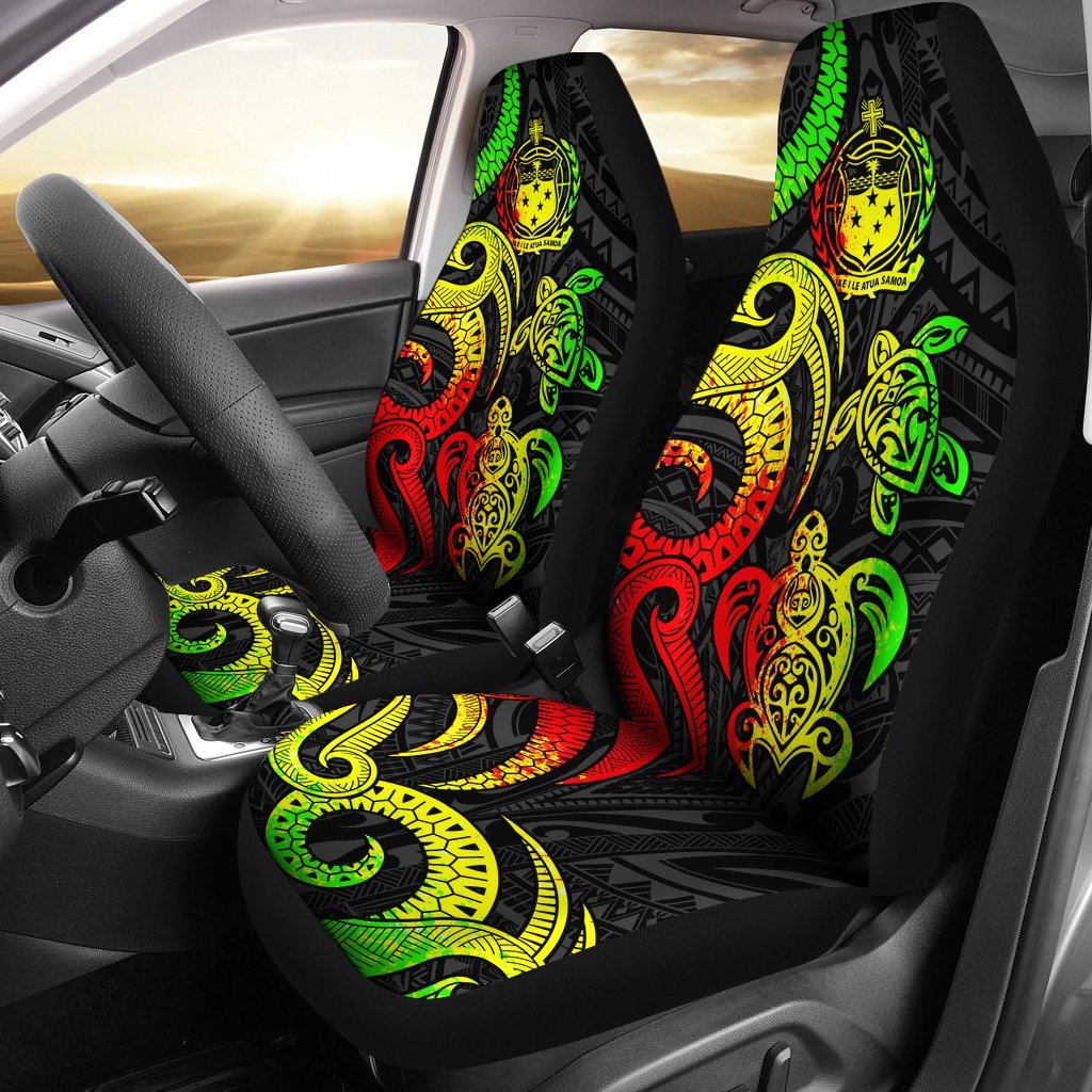 Samoa Polynesian Car Seat Covers - Reggae Tentacle Turtle Universal Fit Reggae - Polynesian Pride