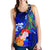 Kosrae Women's Racerback Tank - Humpback Whale with Tropical Flowers (Blue) - Polynesian Pride