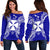 Wallis And Futuna Polynesian Shoulder Sweater Map Blue Blue - Polynesian Pride