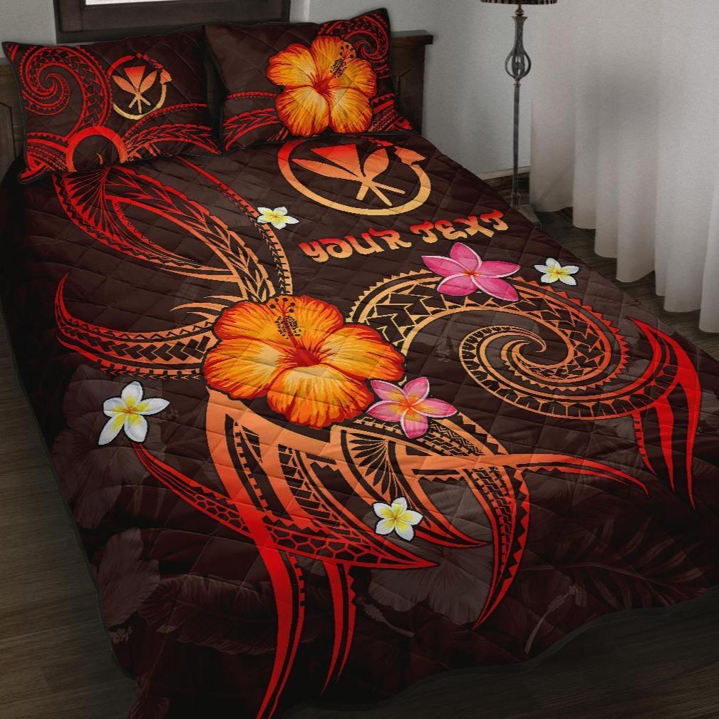 Polynesian Hawaii Personalised Quilt Bed Set - Legend of Kanaka Maoli (Red) Red - Polynesian Pride