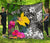 Papua New Guinea Premium Quilt - Turtle Plumeria Banana Leaf Black - Polynesian Pride