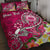 Samoa Custom Personalised Quilt Bed Set - Turtle Plumeria (Pink) Art - Polynesian Pride