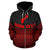 Guam Polynesian Custom Zip up Hoodie Red Black Pride Map and Seal - Polynesian Pride