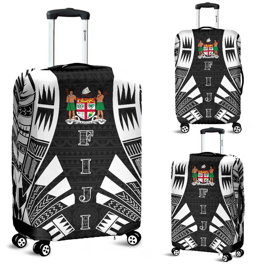 Fiji Luggage Cover - Polynesian Tattoo Black Black - Polynesian Pride