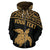 Hawaii Custom Zip up Hoodie Turtle Yellow Curve Version - Polynesian Pride