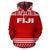 Fiji Tapa All Over Hoodie Red and White Version - Polynesian Pride