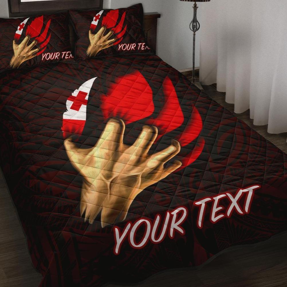 Tonga Personalised Quilt Bed Set - Tonga In Me (Red) Red - Polynesian Pride