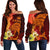 Samoa Women's Off Shoulder Sweater - Tribal Tuna Fish - Polynesian Pride