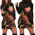 Nauru Polynesian Hoodie Dress - Turtle With Blooming Hibiscus Gold Gold - Polynesian Pride