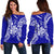 New Caledonia Polynesian Shoulder Sweater Map Blue Blue - Polynesian Pride