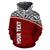 Tokelau Polynesian ll Over Custom Hoodie Red Curve - Polynesian Pride