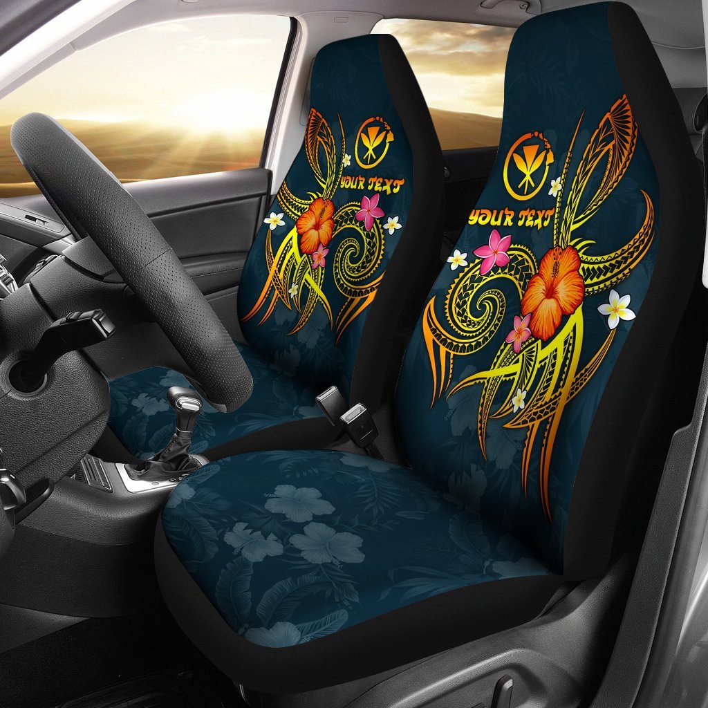 Polynesian Hawaii Personalised Car Seat Covers - Legend of Kanaka Maoli (Blue) Universal Fit Blue - Polynesian Pride