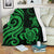 Cook Islands Premium Blanket - Green Tentacle Turtle White - Polynesian Pride