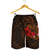 Polynesian Hawaii Men's Shorts - Humpback Whale with Hibiscus (Golden) - Polynesian Pride