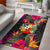 Tonga Area Rugs Hibiscus polynesian pattern Black - Polynesian Pride